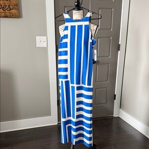 Donna Morgan Blue and White Striped Dress